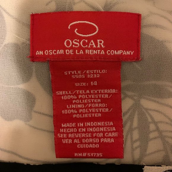 OSCAR by Oscar de la Renta - Black & Cream Panel Skirt, Size 14 - Picture 3 of 6